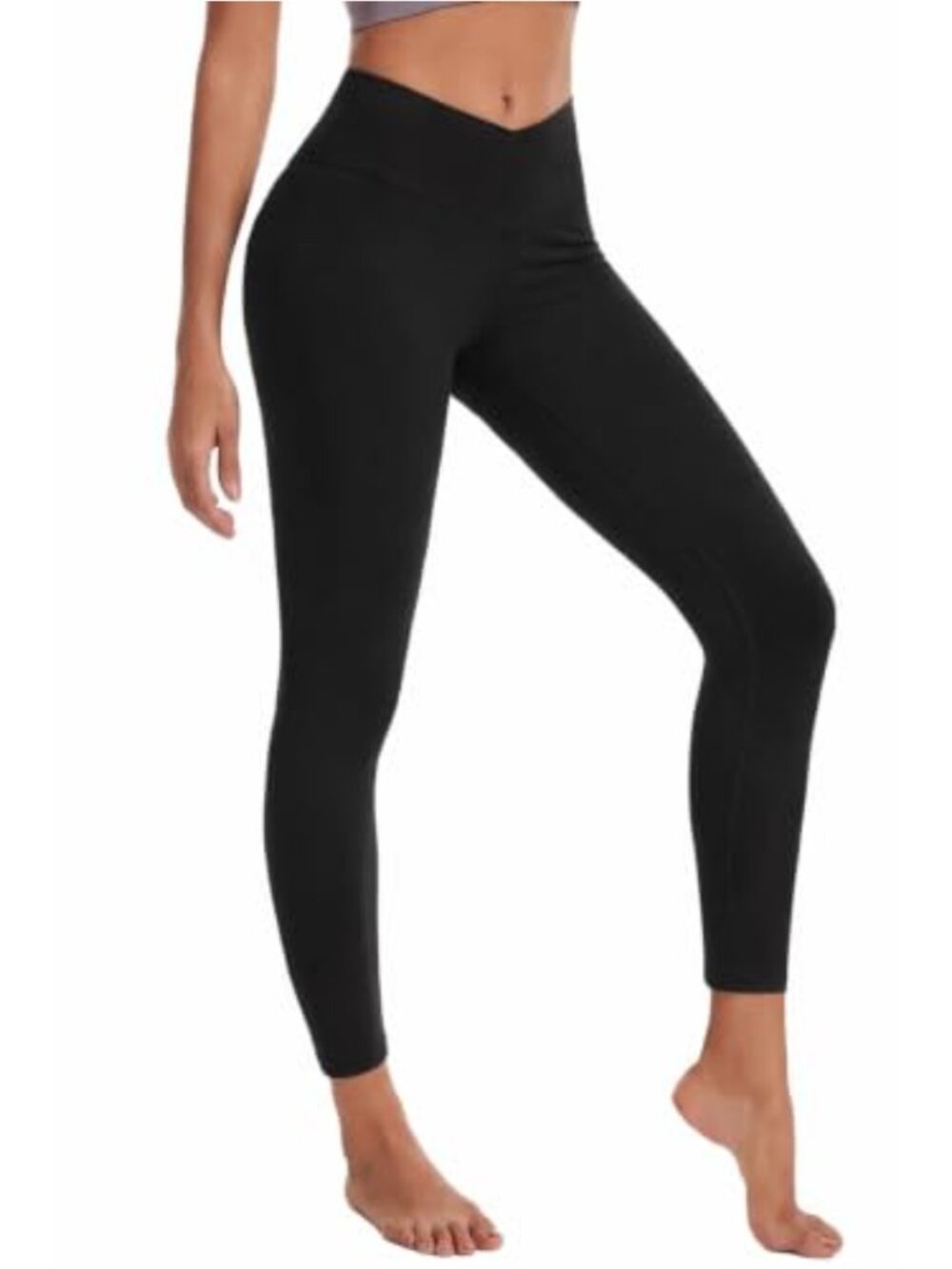 Women's Crossover High Waisted Yoga Pants Leggings, Tummy Control, 4-Way Stretch